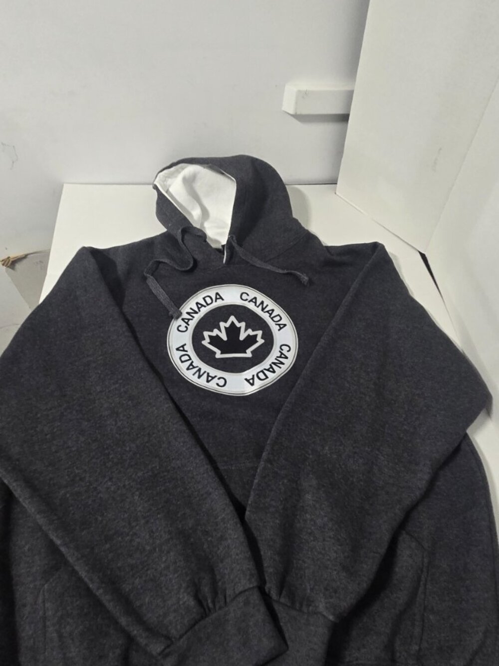 River Wear Canada Hoodie XL Charcoal Gray Maple Leaf Pullover Fleece Sweatshirt - Picture 5 of 12